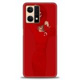 Phoenix Cep Kılıf HD Baskılı Kılıf + SERAMİK TAM KAPLAYAN EKRAN KORUYUCU 241 Siyah - Açık Mavi Oppo Reno 7 ile uyumlu