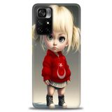 Phoenix Cep Kılıf HD Baskılı Kılıf + SERAMİK TAM KAPLAYAN EKRAN KORUYUCU 243 Beyaz - Mor - Siyah Xiaomi Poco M4 Pro 5G ile uyumlu