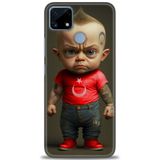 Phoenix Cep Kılıf HD Baskılı Kılıf + SERAMİK TAM KAPLAYAN EKRAN KORUYUCU 244 Beyaz - Pembe Realme C25S ile uyumlu
