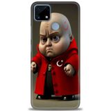 Phoenix Cep Kılıf HD Baskılı Kılıf + SERAMİK TAM KAPLAYAN EKRAN KORUYUCU 245 Beyaz - Sarı Realme C25S ile uyumlu