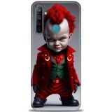Phoenix Cep Kılıf HD Baskılı Kılıf + SERAMİK TAM KAPLAYAN EKRAN KORUYUCU 248 Beyaz - Mavi Realme 5i ile uyumlu
