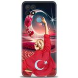 Phoenix Cep Kılıf HD Baskılı Kılıf + SERAMİK TAM KAPLAYAN EKRAN KORUYUCU 249 Beyaz - Mavi Oppo A15 ile uyumlu