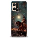 Phoenix Cep Kılıf HD Baskılı Kılıf + SERAMİK TAM KAPLAYAN EKRAN KORUYUCU 25 Beyaz - Mor Oppo Reno 7 ile uyumlu