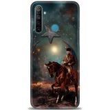 Phoenix Cep Kılıf HD Baskılı Kılıf + SERAMİK TAM KAPLAYAN EKRAN KORUYUCU 25 Beyaz - Mor Realme 6i ile uyumlu