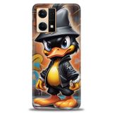 Phoenix Cep Kılıf HD Baskılı Kılıf + SERAMİK TAM KAPLAYAN EKRAN KORUYUCU 256 Beyaz - Altın - Siyah Oppo Reno 7 ile uyumlu