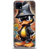 Phoenix Cep Kılıf HD Baskılı Kılıf + SERAMİK TAM KAPLAYAN EKRAN KORUYUCU 256 Beyaz Karbon Realme C25S ile uyumlu