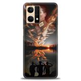 Phoenix Cep Kılıf HD Baskılı Kılıf + SERAMİK TAM KAPLAYAN EKRAN KORUYUCU 26 Beyaz - Mor - Siyah Oppo Reno 7 ile uyumlu