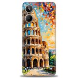 Phoenix Cep Kılıf HD Baskılı Kılıf + SERAMİK TAM KAPLAYAN EKRAN KORUYUCU 262 Beyaz - Mor Realme 10 4G ile uyumlu