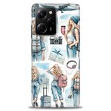 Phoenix Cep Kılıf HD Baskılı Kılıf + SERAMİK TAM KAPLAYAN EKRAN KORUYUCU 268 Beyaz - Fuşya Xiaomi Poco X5 Pro 5G ile uyumlu