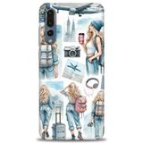 Phoenix Cep Kılıf HD Baskılı Kılıf + SERAMİK TAM KAPLAYAN EKRAN KORUYUCU 268 Beyaz - Mavi - Altın Huawei P20 Pro ile uyumlu