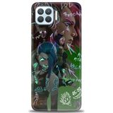 Phoenix Cep Kılıf HD Baskılı Kılıf + SERAMİK TAM KAPLAYAN EKRAN KORUYUCU 272 Beyaz - Koyu Mor Oppo A73 ile uyumlu