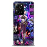Phoenix Cep Kılıf HD Baskılı Kılıf + SERAMİK TAM KAPLAYAN EKRAN KORUYUCU 277 Beyaz - Lacivert Xiaomi Poco X5 Pro 5G ile uyumlu