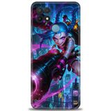 Phoenix Cep Kılıf HD Baskılı Kılıf + SERAMİK TAM KAPLAYAN EKRAN KORUYUCU 280 Siyah - Gri Oppo A15 ile uyumlu