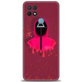 Phoenix Cep Kılıf HD Baskılı Kılıf + SERAMİK TAM KAPLAYAN EKRAN KORUYUCU 287 Beyaz - Altın - Siyah Oppo A15 ile uyumlu