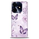 Phoenix Cep Kılıf HD Baskılı Kılıf + SERAMİK TAM KAPLAYAN EKRAN KORUYUCU 292 Beyaz - Koyu Mor Tecno Spark 10 Pro ile uyumlu