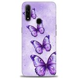 Phoenix Cep Kılıf HD Baskılı Kılıf + SERAMİK TAM KAPLAYAN EKRAN KORUYUCU 296 Siyah - Bordo Oppo A31 ile uyumlu