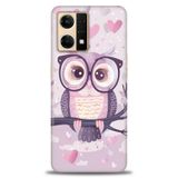 Phoenix Cep Kılıf HD Baskılı Kılıf + SERAMİK TAM KAPLAYAN EKRAN KORUYUCU 301 Siyah - Gümüş Oppo Reno 7 ile uyumlu