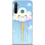 Phoenix Cep Kılıf HD Baskılı Kılıf + SERAMİK TAM KAPLAYAN EKRAN KORUYUCU 307 Beyaz - Gold Realme 6i ile uyumlu