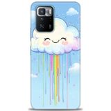 Phoenix Cep Kılıf HD Baskılı Kılıf + SERAMİK TAM KAPLAYAN EKRAN KORUYUCU 307 Beyaz - Mavi Xiaomi Poco X3 GT ile uyumlu