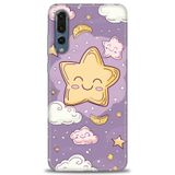 Phoenix Cep Kılıf HD Baskılı Kılıf + SERAMİK TAM KAPLAYAN EKRAN KORUYUCU 309 Beyaz - Gümüş Huawei P20 Pro ile uyumlu