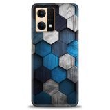 Phoenix Cep Kılıf HD Baskılı Kılıf + SERAMİK TAM KAPLAYAN EKRAN KORUYUCU 323 Beyaz - Siyah Oppo Reno 7 ile uyumlu