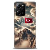 Phoenix Cep Kılıf HD Baskılı Kılıf + SERAMİK TAM KAPLAYAN EKRAN KORUYUCU 34 Beyaz - Mavi - Altın Xiaomi Poco X5 Pro 5G ile uyumlu
