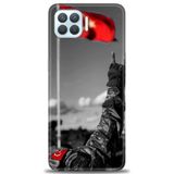 Phoenix Cep Kılıf HD Baskılı Kılıf + SERAMİK TAM KAPLAYAN EKRAN KORUYUCU 35 Beyaz - Mor - Siyah Oppo A73 ile uyumlu