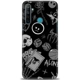 Phoenix Cep Kılıf HD Baskılı Kılıf + SERAMİK TAM KAPLAYAN EKRAN KORUYUCU 354 Beyaz - Taba Realme 5i ile uyumlu