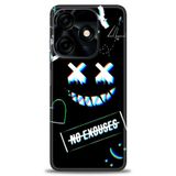 Phoenix Cep Kılıf HD Baskılı Kılıf + SERAMİK TAM KAPLAYAN EKRAN KORUYUCU 356 Siyah - Altın Tecno Spark 10 Pro 4G ile uyumlu