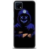 Phoenix Cep Kılıf HD Baskılı Kılıf + SERAMİK TAM KAPLAYAN EKRAN KORUYUCU 359 Siyah - Açık Kırmızı Realme C25S ile uyumlu