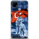 Phoenix Cep Kılıf HD Baskılı Kılıf + SERAMİK TAM KAPLAYAN EKRAN KORUYUCU 36 Beyaz - Gümüş Realme C25S ile uyumlu