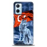 Phoenix Cep Kılıf HD Baskılı Kılıf + SERAMİK TAM KAPLAYAN EKRAN KORUYUCU 36 Siyah - Açık Kırmızı Oppo A96 4G ile uyumlu