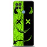 Phoenix Cep Kılıf HD Baskılı Kılıf + SERAMİK TAM KAPLAYAN EKRAN KORUYUCU 360 Beyaz - Yıldız Oppo A15 ile uyumlu