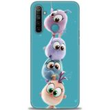 Phoenix Cep Kılıf HD Baskılı Kılıf + SERAMİK TAM KAPLAYAN EKRAN KORUYUCU 368 Siyah - Açık Kırmızı Realme 5i ile uyumlu