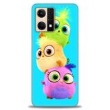 Phoenix Cep Kılıf HD Baskılı Kılıf + SERAMİK TAM KAPLAYAN EKRAN KORUYUCU 369 Beyaz - Mor - Siyah Oppo Reno 7 ile uyumlu