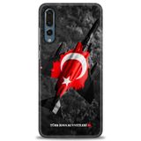 Phoenix Cep Kılıf HD Baskılı Kılıf + SERAMİK TAM KAPLAYAN EKRAN KORUYUCU 37 Beyaz Desenli Huawei P20 Pro ile uyumlu