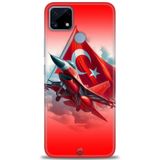 Phoenix Cep Kılıf HD Baskılı Kılıf + SERAMİK TAM KAPLAYAN EKRAN KORUYUCU 38 Beyaz - Kalp Realme C25S ile uyumlu