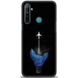 Phoenix Cep Kılıf HD Baskılı Kılıf + SERAMİK TAM KAPLAYAN EKRAN KORUYUCU 383 Beyaz - Altın Realme 5i ile uyumlu