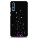 Phoenix Cep Kılıf HD Baskılı Kılıf + SERAMİK TAM KAPLAYAN EKRAN KORUYUCU 388 Siyah - Açık Mavi Huawei P20 Pro ile uyumlu