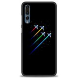 Phoenix Cep Kılıf HD Baskılı Kılıf + SERAMİK TAM KAPLAYAN EKRAN KORUYUCU 389 Siyah - Beyaz Huawei P20 Pro ile uyumlu