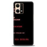 Phoenix Cep Kılıf HD Baskılı Kılıf + SERAMİK TAM KAPLAYAN EKRAN KORUYUCU 391 Siyah - Beyaz - Yeşil Oppo Reno 7 ile uyumlu