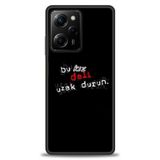 Phoenix Cep Kılıf HD Baskılı Kılıf + SERAMİK TAM KAPLAYAN EKRAN KORUYUCU 398 Siyah - Açık Kırmızı Xiaomi Poco X5 Pro 5G ile uyumlu