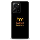 Phoenix Cep Kılıf HD Baskılı Kılıf + SERAMİK TAM KAPLAYAN EKRAN KORUYUCU 399 Siyah - Açık Mavi Xiaomi Poco X5 Pro 5G ile uyumlu