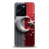 Phoenix Cep Kılıf HD Baskılı Kılıf + SERAMİK TAM KAPLAYAN EKRAN KORUYUCU 40 Beyaz Çicek Desenli Vivo Y35 ile uyumlu