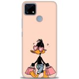 Phoenix Cep Kılıf HD Baskılı Kılıf + SERAMİK TAM KAPLAYAN EKRAN KORUYUCU 405 Beyaz Çicek Desenli Realme C25S ile uyumlu