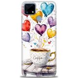 Phoenix Cep Kılıf HD Baskılı Kılıf + SERAMİK TAM KAPLAYAN EKRAN KORUYUCU 411 Siyah - Beyaz - Gri Realme C25S ile uyumlu