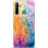Phoenix Cep Kılıf HD Baskılı Kılıf + SERAMİK TAM KAPLAYAN EKRAN KORUYUCU 413 Beyaz - Lacivert Realme 6i ile uyumlu