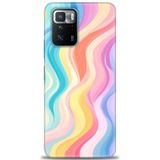Phoenix Cep Kılıf HD Baskılı Kılıf + SERAMİK TAM KAPLAYAN EKRAN KORUYUCU 424 Beyaz Çicek Desenli Xiaomi Poco X3 GT ile uyumlu