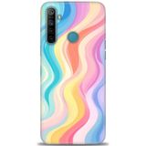 Phoenix Cep Kılıf HD Baskılı Kılıf + SERAMİK TAM KAPLAYAN EKRAN KORUYUCU 424 Siyah - Fuşya Realme 5i ile uyumlu