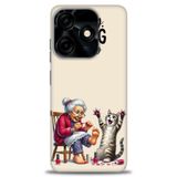 Phoenix Cep Kılıf HD Baskılı Kılıf + SERAMİK TAM KAPLAYAN EKRAN KORUYUCU 44 Beyaz - Mor Tecno Spark 10 Pro 4G ile uyumlu